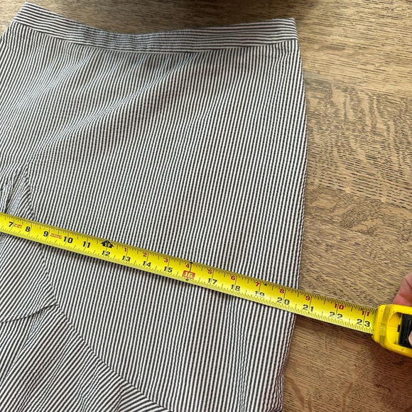 Banana Republic Striped Seersucker High Low Ruffle Hem Lined Midi Skirt size 6 - Picture 15 of 16